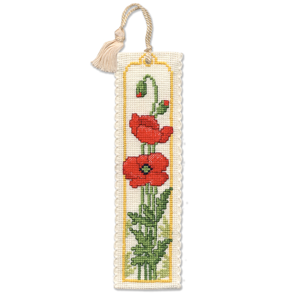 Poppies Cross Stitch Bookmark Kit