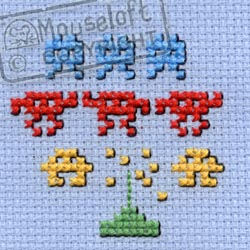 Stitchlets Cross Stitch Kits - Space Invaders-0