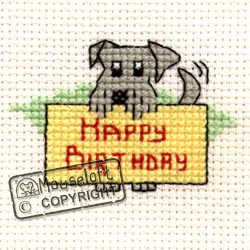 Occasions Cross Stitch Card Kit - Happy Birthday Dog-0