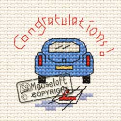 Occasions Cross Stitch Card Kit - Driving Test Congrats-0