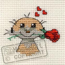 Occasions Cross Stitch Card Kit - Meerkat with Rose-0