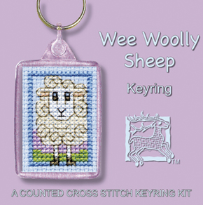 Cross Stitch Keyring Kits - Wee Woolly Sheep-0