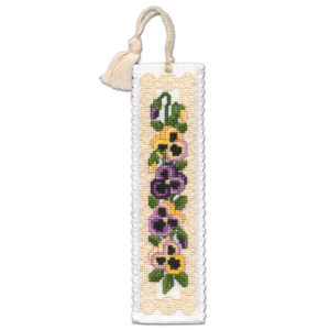 Victorian Pansies Cross Stitch Bookmark Kit