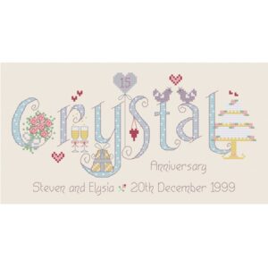 Crystal Wedding Anniversary Cross Stitch Kit