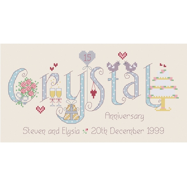 Crystal Wedding Anniversary Cross Stitch Kit