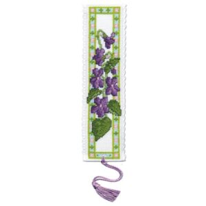 Sweet Violets Cross Stitch Bookmark Kit