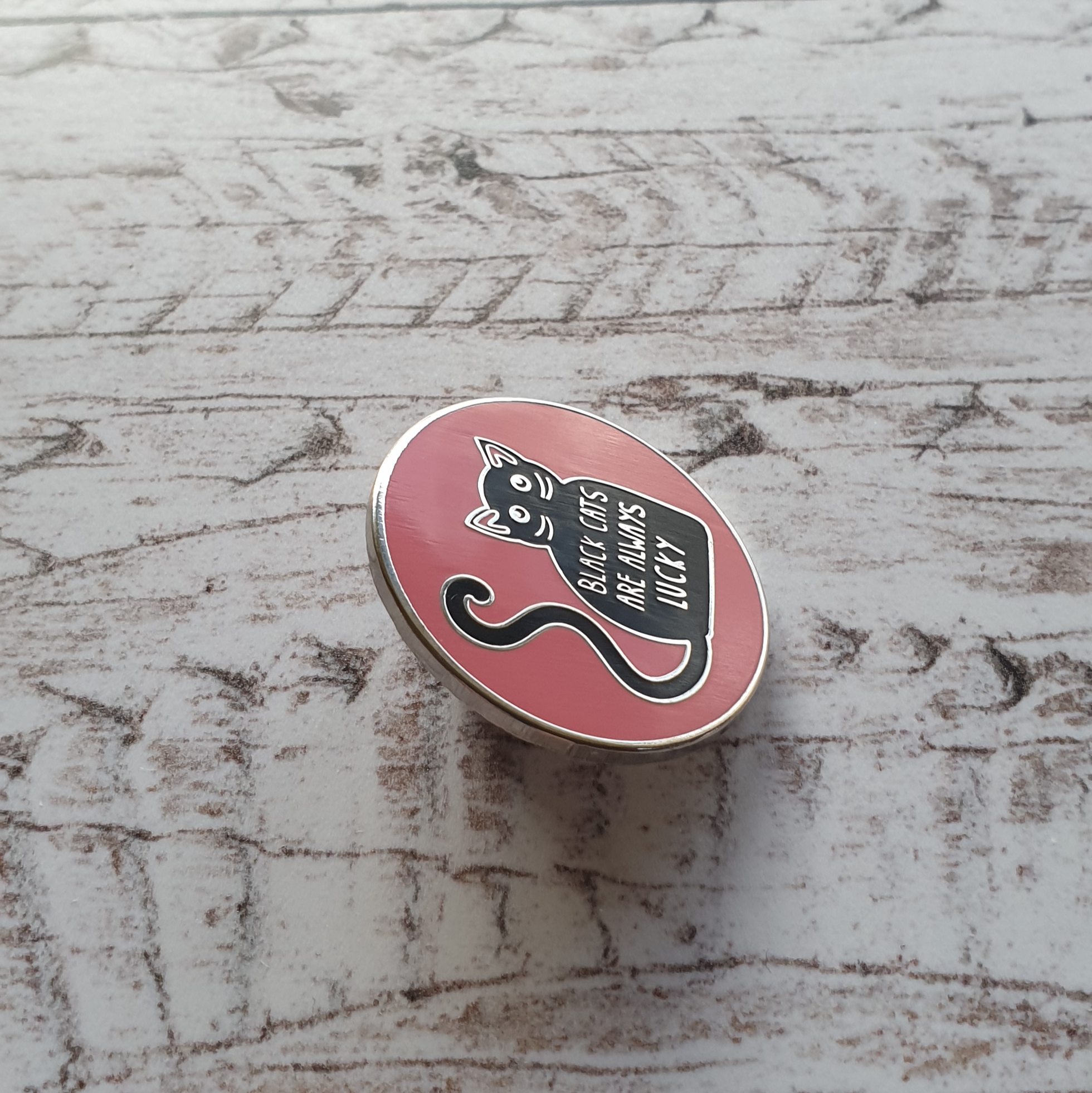 Black Cats Are Always Lucky Hard Enamel Pin - Image 3