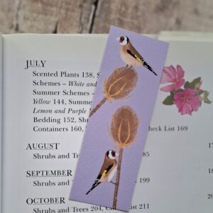 teasel and goldfinches bookmark, daffodowndilly, cre8kits